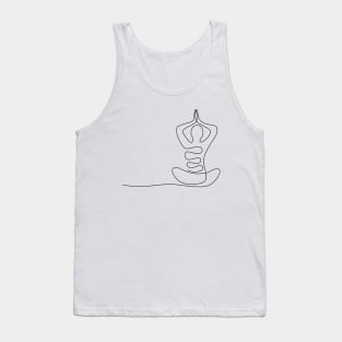 Yoga Continuous One Line Drawing Tank Top